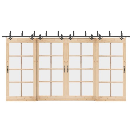 Kit de herrajes para puertas correderas acero negro 427 cm by , Door items - Ref: Foro24-3295756, Price: 311,58 €, Discount: %