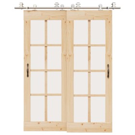 Kit de herrajes para puerta corredera 183 cm acero plateado von , Türartikel - Ref: Foro24-3295763, Preis: 199,49 €, Rabatt: %