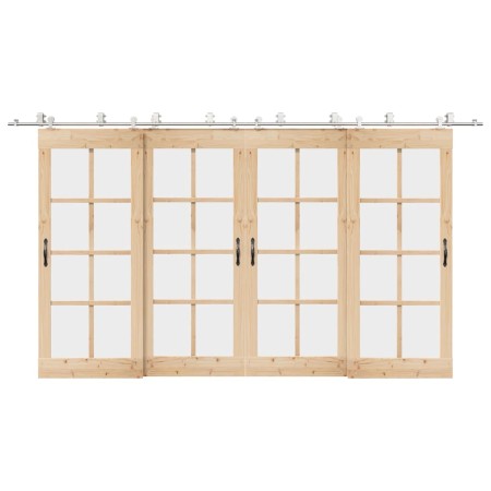 Kit de herrajes para puerta corredera 400 cm acero plateado von , Türartikel - Ref: Foro24-3295768, Preis: 444,48 €, Rabatt: %