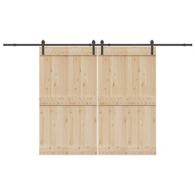 Kit de herrajes para puertas correderas acero negro 366 cm von , Türartikel - Ref: Foro24-3295777, Preis: 105,10 €, Rabatt: %