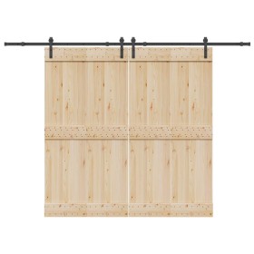 Kit de herrajes para puertas correderas acero negro 305 cm de , Artículos para puertas - Ref: Foro24-3295775, Precio: 130,41 ...