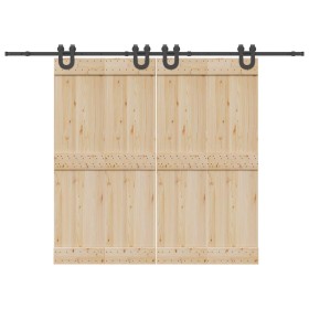Kit de herrajes para puertas correderas acero negro 366 cm von , Türartikel - Ref: Foro24-3295789, Preis: 102,46 €, Rabatt: %