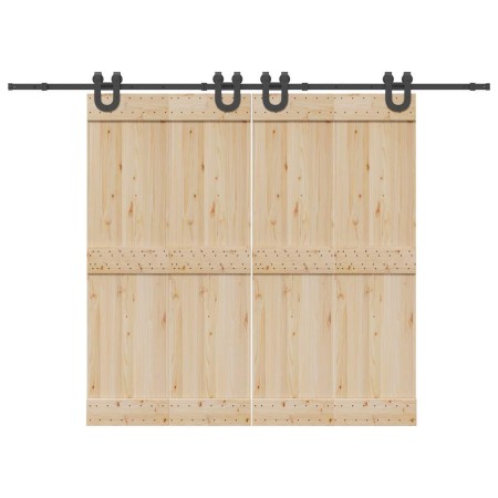 Kit de herrajes para puertas correderas acero negro 366 cm von , Türartikel - Ref: Foro24-3295789, Preis: 102,46 €, Rabatt: %