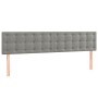 Cama box spring con colchón terciopelo gris claro 200x200 cm