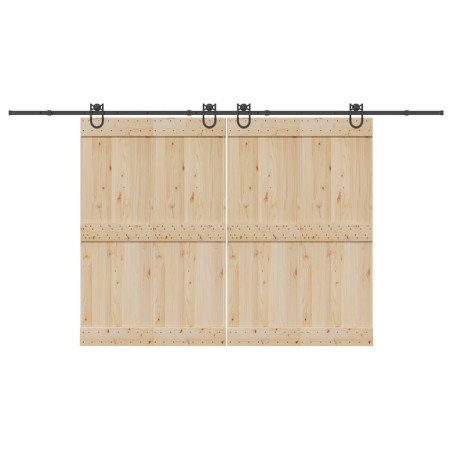 Kit de herrajes para puertas correderas acero negro 400 cm by , Door items - Ref: Foro24-3295794, Price: 82,39 €, Discount: %
