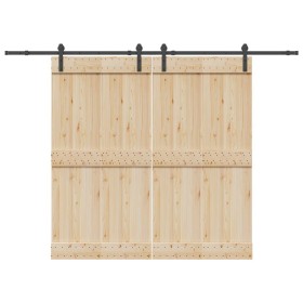 Kit de herrajes para puertas correderas acero negro 427 cm de , Artículos para puertas - Ref: Foro24-3295780, Precio: 142,65 ...