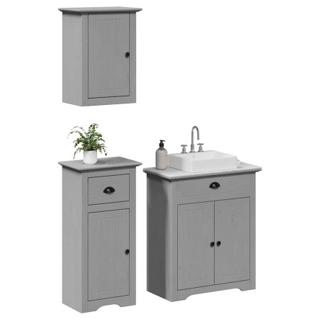 Juego de muebles de baño BODO 3 pzas madera maciza pino gris by , Bathroom furniture - Ref: Foro24-3307649, Price: 236,83 €, ...