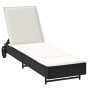 Tumbona con ruedas y cojín ratán sintético negro von , Liegen - Ref: Foro24-4104033, Preis: 164,63 €, Rabatt: %