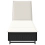 Tumbona con ruedas y cojín ratán sintético negro von , Liegen - Ref: Foro24-4104033, Preis: 164,63 €, Rabatt: %