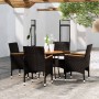 5-Piece Black Synthetic Rattan Garden Dining Set by vidaXL, Garden sets - Ref: Foro24-3058496, Price: 282,62 €, Discount: %