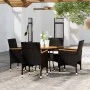 5-Piece Black Synthetic Rattan Garden Dining Set by vidaXL, Garden sets - Ref: Foro24-3058496, Price: 305,26 €, Discount: %