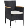 5-Piece Black Synthetic Rattan Garden Dining Set by vidaXL, Garden sets - Ref: Foro24-3058496, Price: 282,62 €, Discount: %