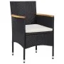 5-Piece Black Synthetic Rattan Garden Dining Set by vidaXL, Garden sets - Ref: Foro24-3058496, Price: 305,26 €, Discount: %