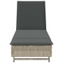 Tumbona con ruedas y cojín ratán sintético gris claro de , Tumbonas - Ref: Foro24-4104038, Precio: 169,97 €