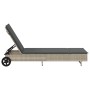 Tumbona con ruedas y cojín ratán sintético gris claro von , Liegen - Ref: Foro24-4104038, Preis: 170,04 €, Rabatt: %