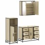 Set de muebles de baño 3 pzas madera contrachapada roble Sonoma de , Muebles de baño - Ref: Foro24-3300961, Precio: 267,60 €