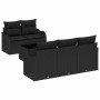 Conjunto de sofá de jardín 6 pcs Negro Poliratán