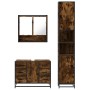 Set de muebles baño 3 pzas madera contrachapada roble ahumado de , Muebles de baño - Ref: Foro24-3301112, Precio: 339,19 €, D...