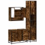 Set de muebles baño 3 pzas madera contrachapada roble ahumado de , Muebles de baño - Ref: Foro24-3301112, Precio: 339,19 €, D...