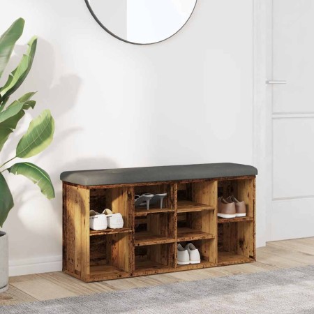 Banco zapatero madera de ingeniería madera vieja 102x32x50 cm by , Benches for halls and storage - Ref: Foro24-857625, Price:...