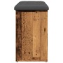 Banco zapatero madera de ingeniería madera vieja 102x32x50 cm by , Benches for halls and storage - Ref: Foro24-857625, Price:...