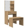 Juego de tocador con LED madera artesanal de roble de , Tocadores para dormitorios - Ref: Foro24-3329188, Precio: 142,61 €, D...