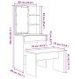 Juego de tocador con LED madera artesanal de roble de , Tocadores para dormitorios - Ref: Foro24-3329188, Precio: 142,61 €, D...
