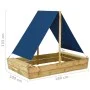 Arenero con tejado de madera de pino impregnada 160x100x133 cm de vidaXL, Cajones de arena - Ref: Foro24-3059957, Precio: 70,...