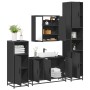 Juego de muebles de baño 4 pzas madera contrachapada negro de , Muebles de baño - Ref: Foro24-3301190, Precio: 449,77 €