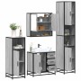 Set de muebles de baño 4 pzas madera contrachapada gris sonoma by , Bathroom furniture - Ref: Foro24-3301228, Price: 452,61 €...