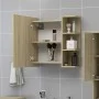 Badezimmerspiegelschrank aus eichenfarbenem Sperrholz, 62,5 x 20,5 x 64 cm von vidaXL, Badezimmerwaschtische - Ref: Foro24-80...