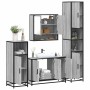 Set de muebles de baño 4 pzas madera contrachapada gris sonoma von , Badezimmermöbel - Ref: Foro24-3301223, Preis: 438,19 €, ...