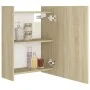 Badezimmerspiegelschrank aus eichenfarbenem Sperrholz, 62,5 x 20,5 x 64 cm von vidaXL, Badezimmerwaschtische - Ref: Foro24-80...
