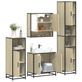 Juego de muebles de baño 4 pzas contrachapada roble sonoma de , Muebles de baño - Ref: Foro24-3301216, Precio: 337,00 €, Desc...