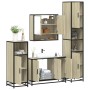Juego de muebles de baño 4 pzas contrachapada roble sonoma von , Badezimmermöbel - Ref: Foro24-3301221, Preis: 404,71 €, Raba...