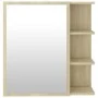 Badezimmerspiegelschrank aus eichenfarbenem Sperrholz, 62,5 x 20,5 x 64 cm von vidaXL, Badezimmerwaschtische - Ref: Foro24-80...