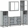 Set de muebles de baño 4 pzas madera contrachapada gris sonoma by , Bathroom furniture - Ref: Foro24-3301263, Price: 464,86 €...