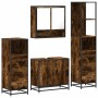 Set de muebles baño 4 pzas madera contrachapada roble ahumado von , Badezimmermöbel - Ref: Foro24-3301277, Preis: 296,84 €, R...