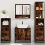 Set de muebles baño 4 pzas madera contrachapada roble ahumado von , Badezimmermöbel - Ref: Foro24-3301277, Preis: 296,84 €, R...