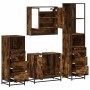 Set de muebles baño 4 pzas madera contrachapada roble ahumado von , Badezimmermöbel - Ref: Foro24-3301277, Preis: 296,84 €, R...