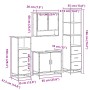 Set de muebles baño 4 pzas madera contrachapada roble ahumado von , Badezimmermöbel - Ref: Foro24-3301277, Preis: 296,84 €, R...