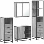 Set de muebles de baño 4 pzas madera contrachapada gris sonoma von , Badezimmermöbel - Ref: Foro24-3301268, Preis: 356,66 €, ...