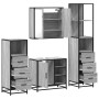 Set de muebles de baño 4 pzas madera contrachapada gris sonoma von , Badezimmermöbel - Ref: Foro24-3301268, Preis: 356,66 €, ...