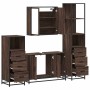 Set de muebles baño 4 pzas madera contrachapada roble marrón von , Badezimmermöbel - Ref: Foro24-3301254, Preis: 346,94 €, Ra...