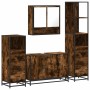 Set de muebles baño 4 pzas madera contrachapada roble ahumado by , Bathroom furniture - Ref: Foro24-3301282, Price: 327,16 €,...