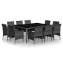 Garden dining set 11 pieces gray synthetic rattan by vidaXL, Garden sets - Ref: Foro24-3058563, Price: 806,10 €, Discount: %