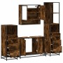 Set de muebles baño 4 pzas madera contrachapada roble ahumado by , Bathroom furniture - Ref: Foro24-3301282, Price: 327,16 €,...