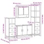 Set de muebles baño 4 pzas madera contrachapada roble ahumado by , Bathroom furniture - Ref: Foro24-3301282, Price: 327,16 €,...