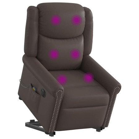 Sillón de masaje elevable eléctrico marrón brillante by , Armchairs - Ref: Foro24-3303425, Price: 340,16 €, Discount: %