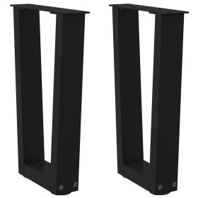 Patas para mesa de comedor en forma de V 2 uds acero negro by , Table legs - Ref: Foro24-4012620, Price: 45,33 €, Discount: %